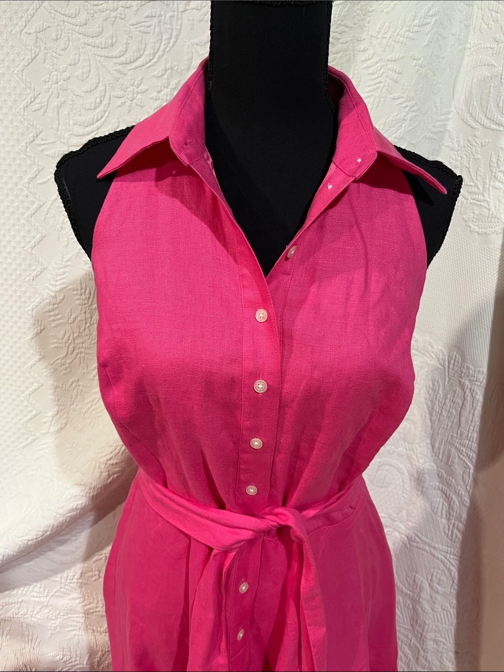 Lauren Ralph Lauren linen halter shirt dress, size 8 - Picture 2 of 13